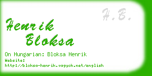 henrik bloksa business card